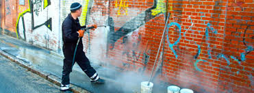 commercial hot water pressure washing graffiti